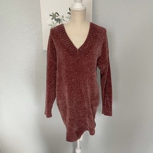 Express pink velvet sweater dress size SP